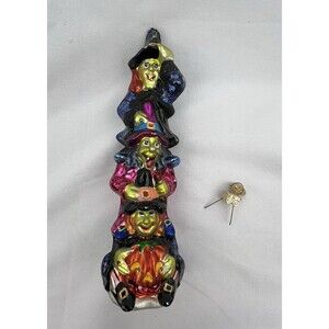 Christopher Radko TRIPLE TROUBLE Halloween Ornament 3 Witches Pumpkin READ